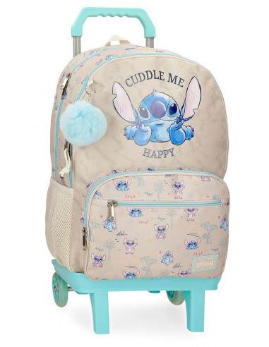 MOCHILA ADAP.44CM.2C.C/CARRO STITCH CUDDLE ME HAPPY